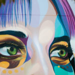 mural of woman's eyes